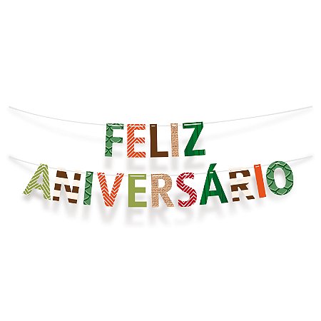 FAIXA FELIZ ANIVER MUNDO DINO - UN X 1