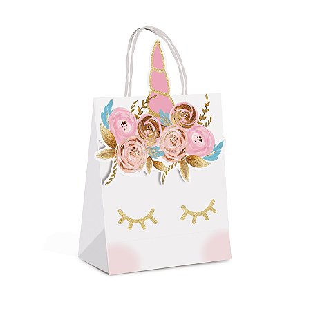 SACOLA PAPEL C/FECHA UNICORNIO P C/10 - PC X 1