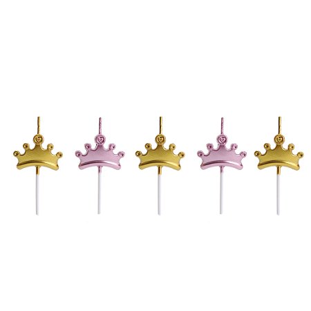 VELAS 2D COROA REIN DA PRINCESA C/5 - PC X 1