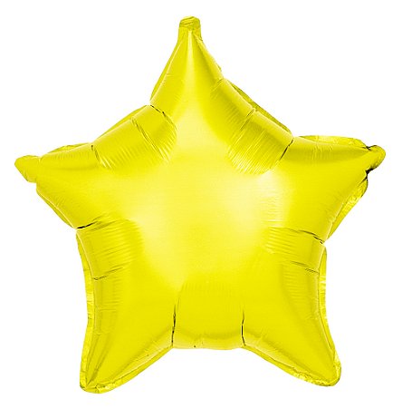 BALAO MET ESTRELA 18 45CM AMARELO BRILHAN - UN X 1