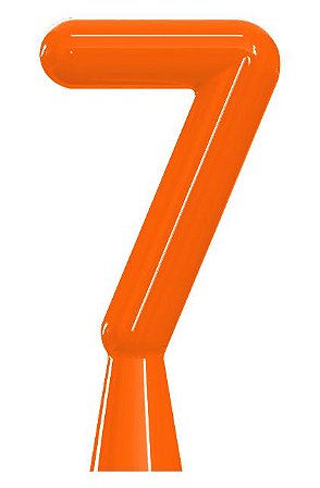 VELA ANIVER NEON LARANJA NUMERO 7 - UN X 1