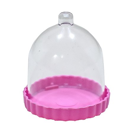 MINI CUPULA C/BASE C/10 UN OND ROSA - PC X 1