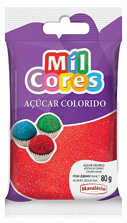 ACUCAR COLORIDO 80G MIL CORES VERMELHO - PC X 1