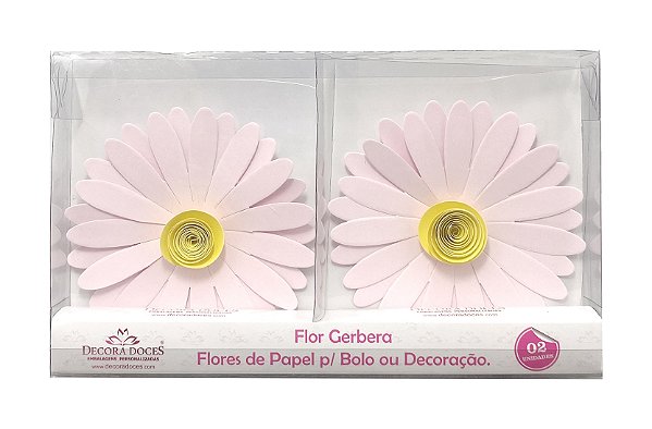 FLOR PAPEL GERBERA C/2 ROSA CLARO - UN X 1