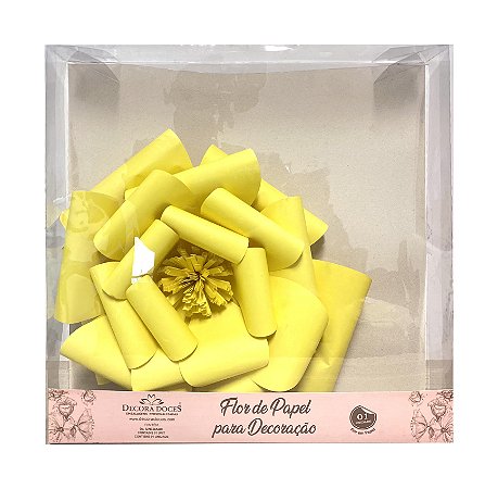 FLOR PAPEL CAMELIA M AMARELO - UN X 1