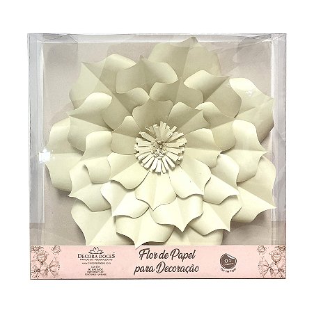 FLOR PAPEL CAMELIA M CREME - UN X 1