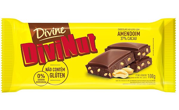 TAB DIVINE CHOC 100G AO LEITE AMENDOIM