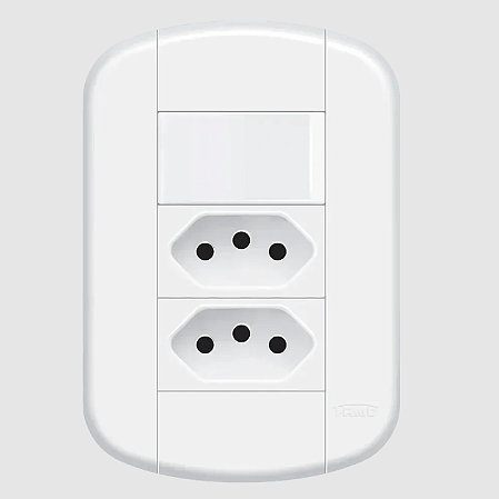 Interruptor simples e 2 tomada PAD 2P+T 20A Blanc+