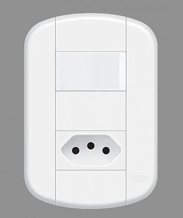 Interruptor simples e tomada PAD 2P + T 10A Blanc+