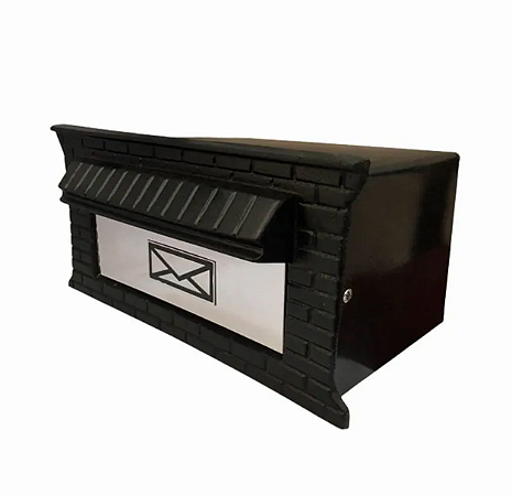 Caixa de Carta Tijolinho Inox Preta
