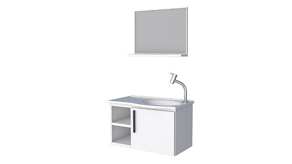 Kit Banheiro Aço Caju 60 Branco