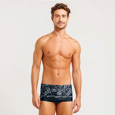 Sunga Mash Slip Estampa Folhas Tropicais