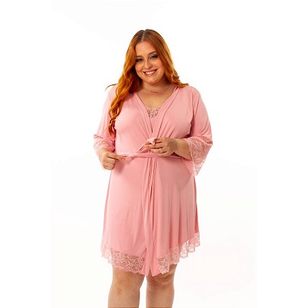 Robe Maví Manga 3/4 em Microfibra Plus Size
