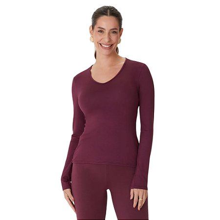 Blusa Malwee Manga Longa em Viscose