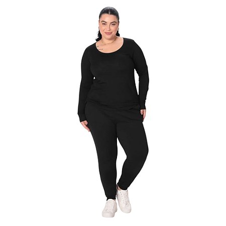 Calça Malwee Moletom Flanelado Jogger Plus Size
