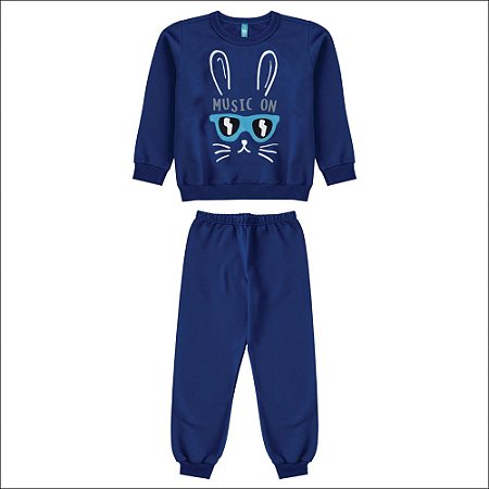 Pijama Malwee Infantil Menino Manga Longa em Moletom Flanelado