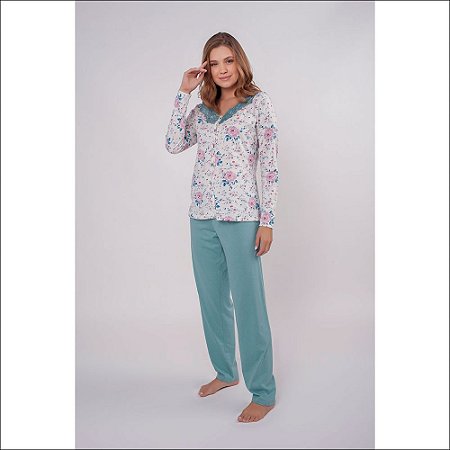 Pijama Podiun Manga Longa com Abertura