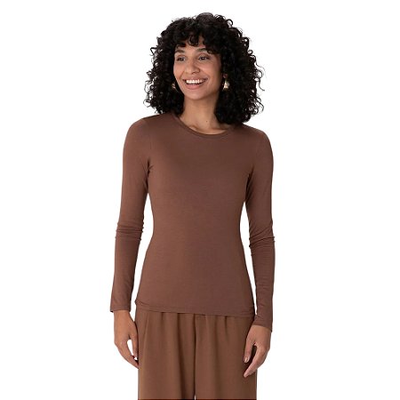 Blusa Malwee Manga Longa em Viscose