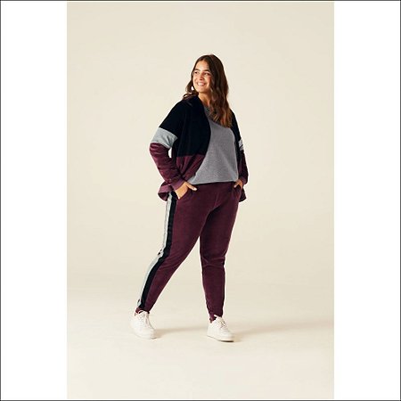 Jaqueta Malwee Manga Longa Plus Size em Plush Navalhado