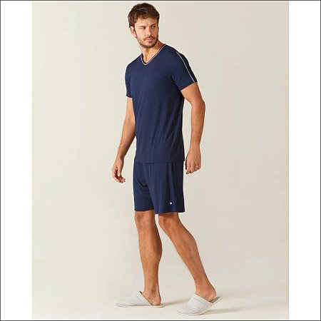 Pijama Malwee Masculino Manga Curta em Viscose