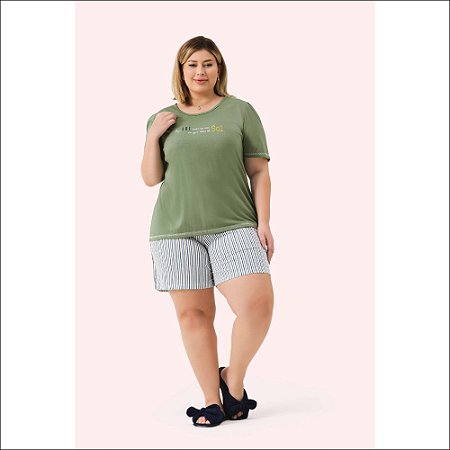 Short Doll Lua Encantada Manga Curta Plus Size