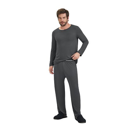 Pijama Cor Com Amor Manga Longa Masculino