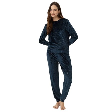 Pijama Malwee Manga Longa Em Plush
