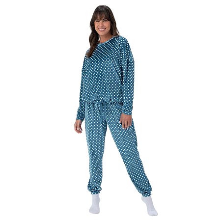 Pijama Malwee Manga Longa Em Plush
