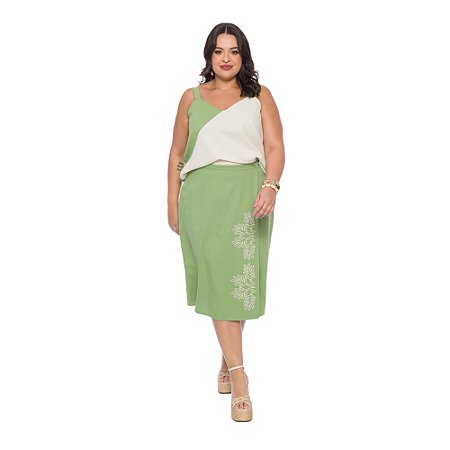 Regata Lisamour Bicolor em Linho Plus Size