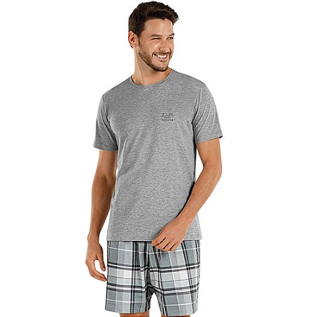Pijama Cor Com Amor Masculino Manga Curta