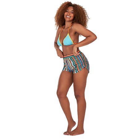 Shorts Alto Giro Com Ajuste Lateral