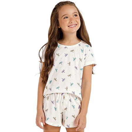 Pijama Cor Com Amor Infantil Menina Manga Curta