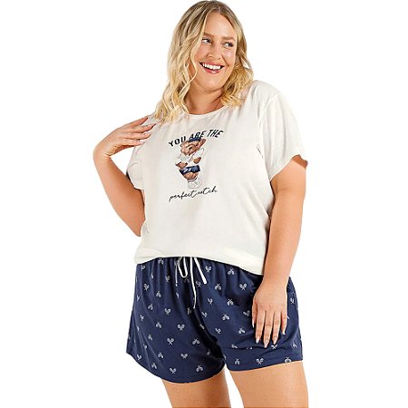 Short Doll Lua Encantada Manga Curta Plus Size
