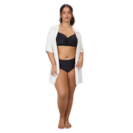 Chemise Alto Giro Plus Size Manga Curta