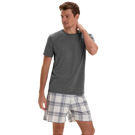 Pijama Cor Com Amor Masculino Manga Curta