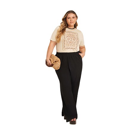 Blusa Lisamour Manga Curta Plus Size