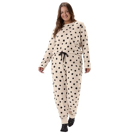 Pijama Cor Com Amor Manga Longa Plus Size