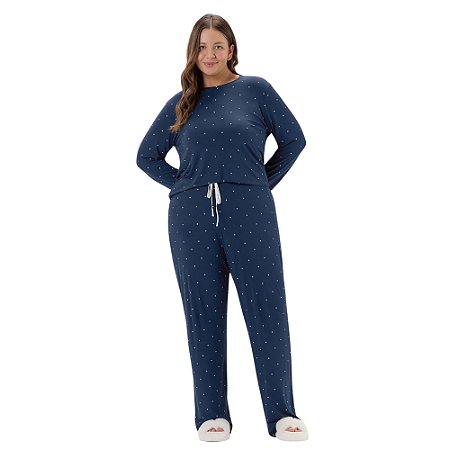 Pijama Cor Com Amor Manga Longa