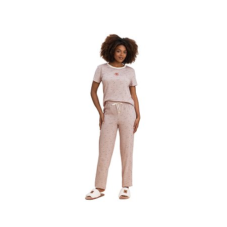 Pijama Lua Encantada Manga Curta Com Calça