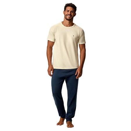 Pijama Malwee Manga Curta com Calça Masculino