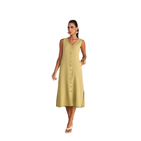 Vestido LeBlue Linho Midi