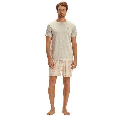 Pijama Cor Com Amor Masculino Manga Curta
