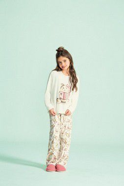 Pijama Lua Encantada Infantil Manga Longa Moletom