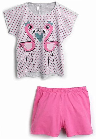 Pijama Malwee Infantil Menina Manga Curta
