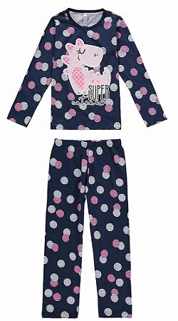 Pijama Malwee Infantil Menina Manga Longa