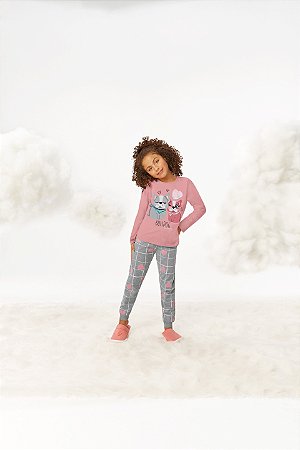 Pijama Malwee Infantil Menina Manga Longa