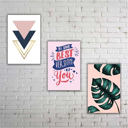 Kit 03 Quadros Be the best version of you