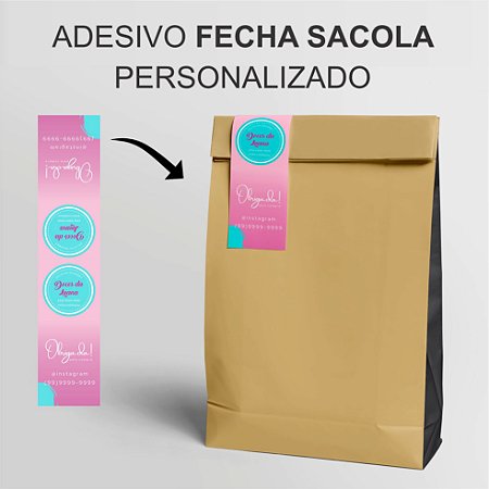 Adesivos Fecha Sacola Personalizados 8x4cm