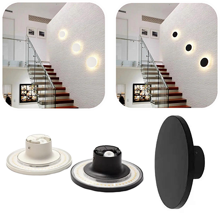 Luminária Lâmpada Arandela Eclipse Led 12W Bivolt Luz Branco Quente Para Paredes Em  Ambientes Internos E Externos