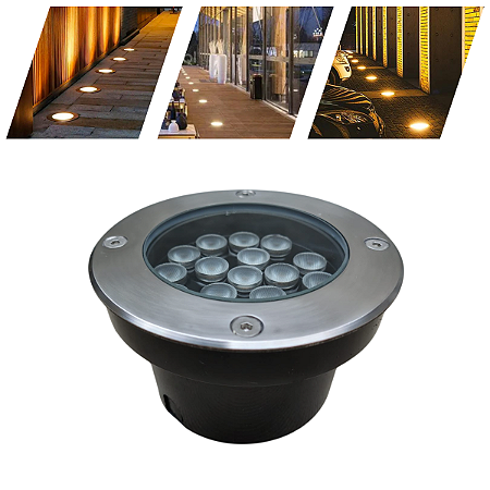 Balizador de Piso Led Spot Chão 18w para Escada Deck Embutir Blindado